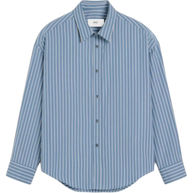 Рубашка в полоску Ami Paris с нашивкой-логотипом AMIPARIS, синий
Рубашка в полоску Ami Paris с нашивкой-логотипом AMIPARIS, синий