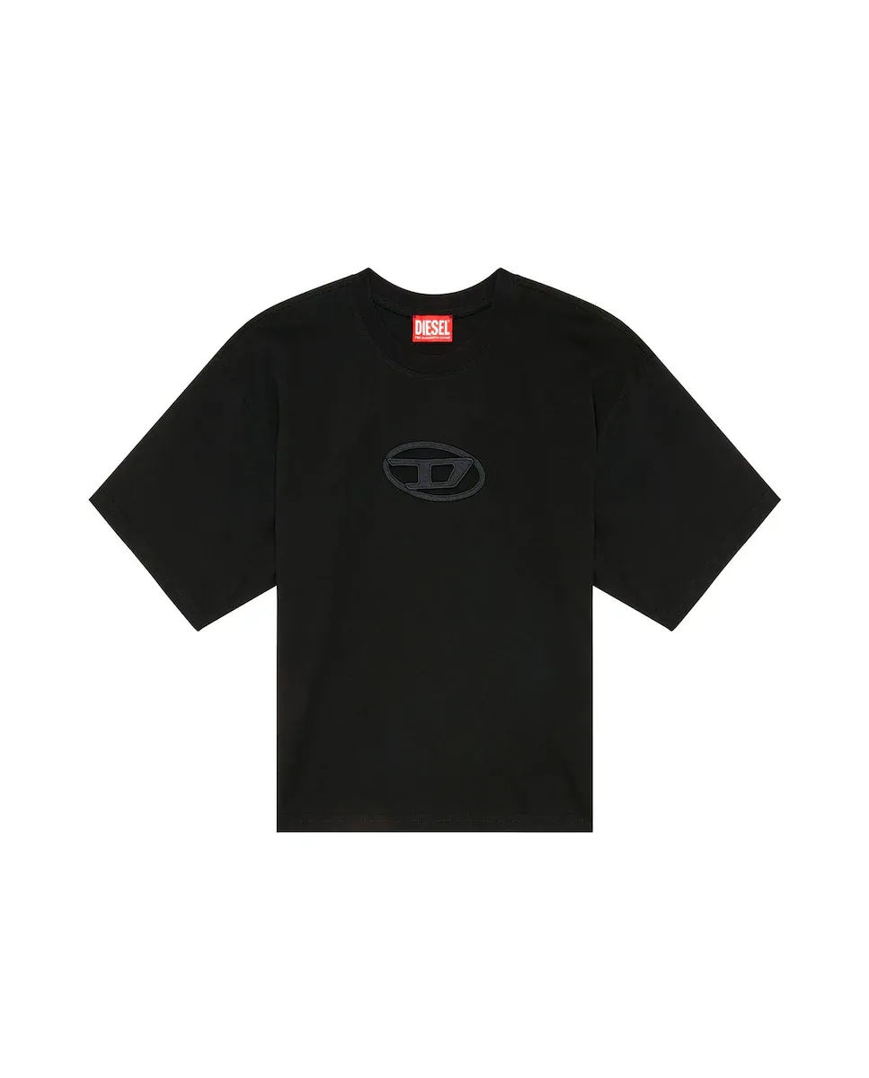 Хлопковая женская футболка с коротким рукавом Diesel, черный
Хлопковая женская футболка с коротким рукавом Diesel, черный