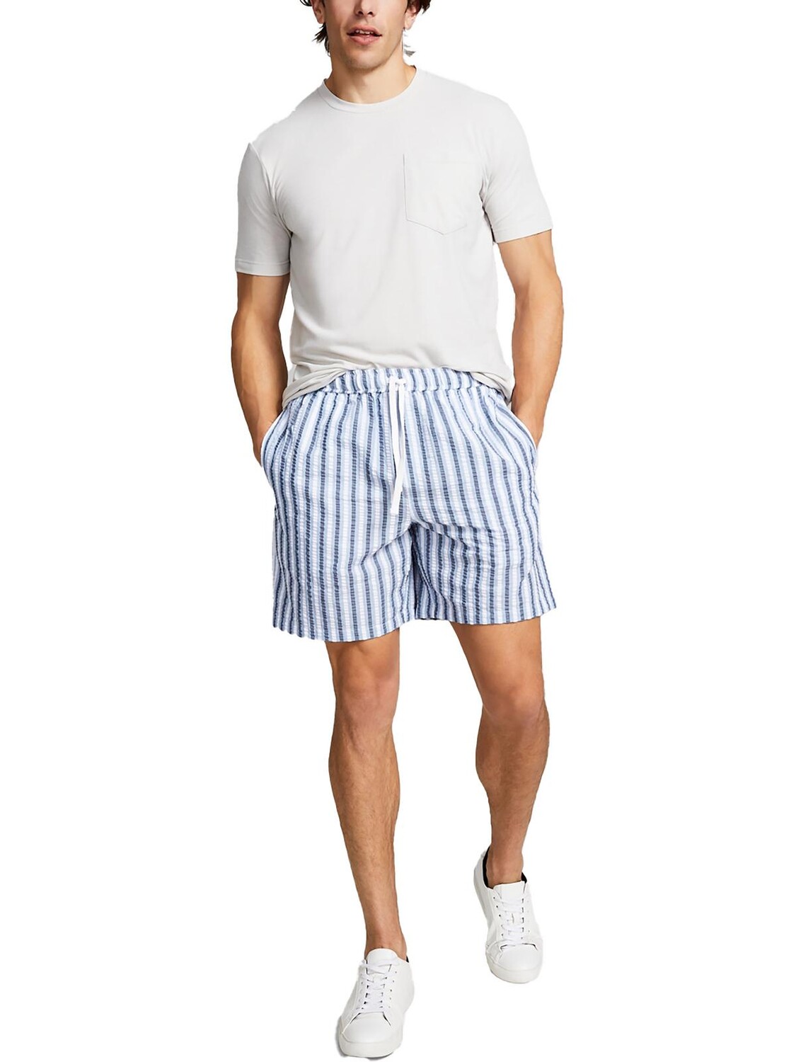 Мужские повседневные шорты в фактурную полоску And Now This, цвет Navy Stripe
Мужские повседневные шорты в фактурную полоску And Now This, цвет Navy Stripe