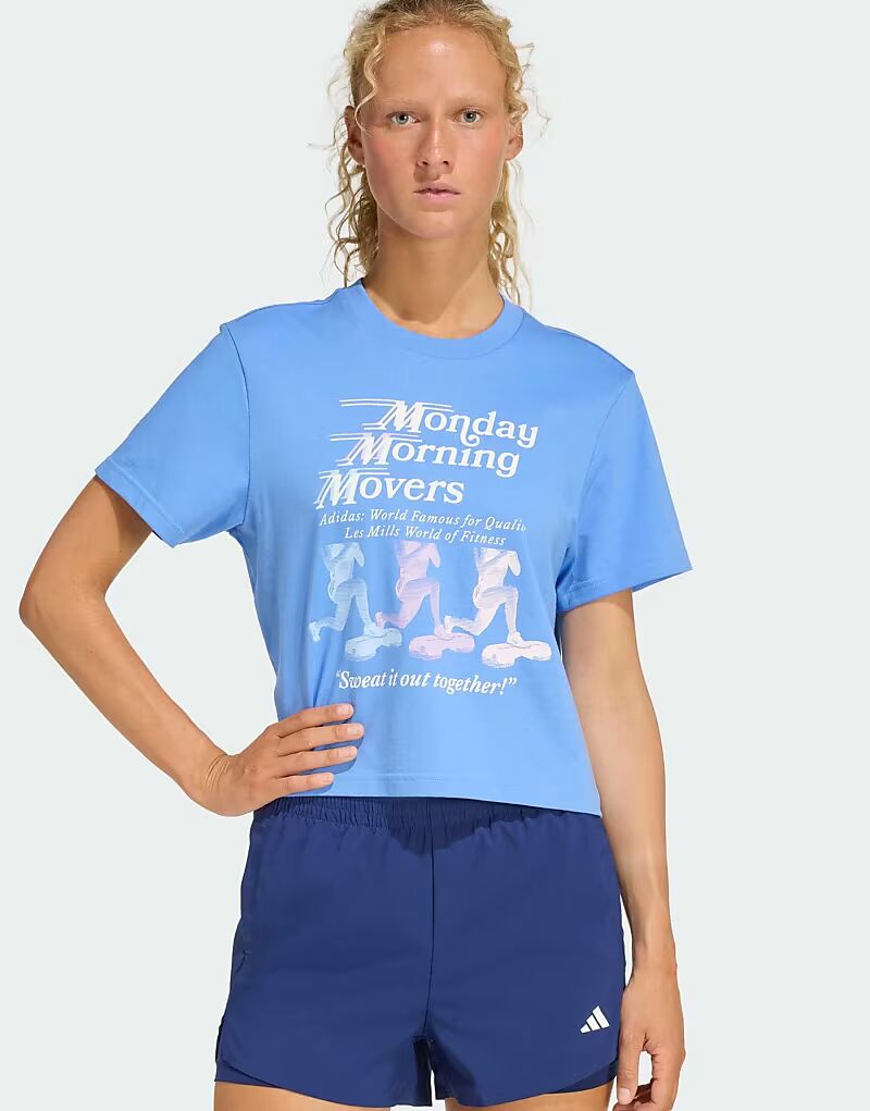 Футболка performance Lesmills movers с графическим принтом в синей гамме Adidas Performance
Футболка performance Lesmills movers с графическим принтом в синей гамме Adidas Performance