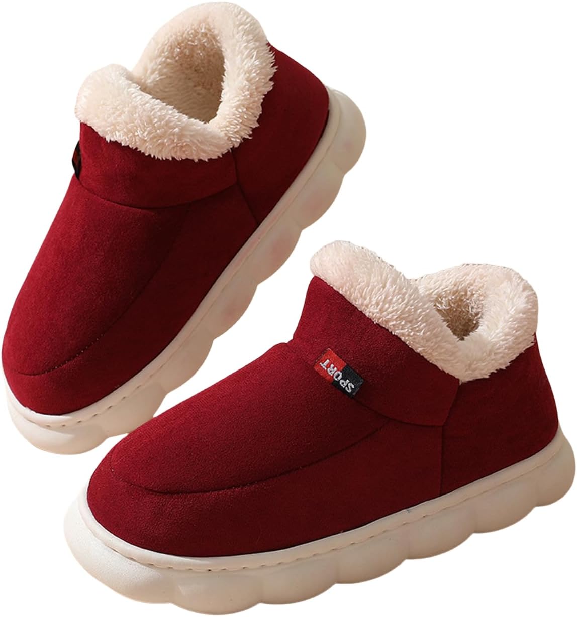 Тапочки HEVOY Fuzzy для женщин и мужчин, домашние зимние теплые с искусственным мехом, с противоскользящей подошвой, плюшевый комфорт для спальни, тапочки с мемори-пеной, красный
Тапочки HEVOY Fuzzy для женщин и мужчин, домашние зимние теплые с искусственным мехом, с противоскользящей подошвой, плюшевый комфорт для спальни, тапочки с мемори-пеной, красный