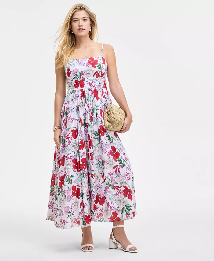 Женское платье макси с цветочным принтом и бретельками, вязаный крючком клатч, сандалии Pathina, браслеты и серьги-подвески On 34th, коричневый
Женское платье макси с цветочным принтом и бретельками, вязаный крючком клатч, сандалии Pathina, браслеты и серьги-подвески On 34th, коричневый