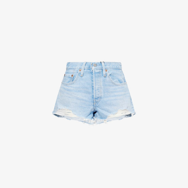 Джинсовые шорты Levis 501 с высокой посадкой, светло-голубой
Джинсовые шорты Levis 501 с высокой посадкой, светло-голубой