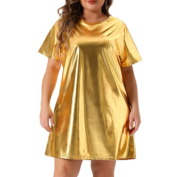 Женское платье-футболка plus size metallic с круглым вырезом и короткими рукавами Agnes Orinda, Gold
Женское платье-футболка plus size metallic с круглым вырезом и короткими рукавами Agnes Orinda, Gold