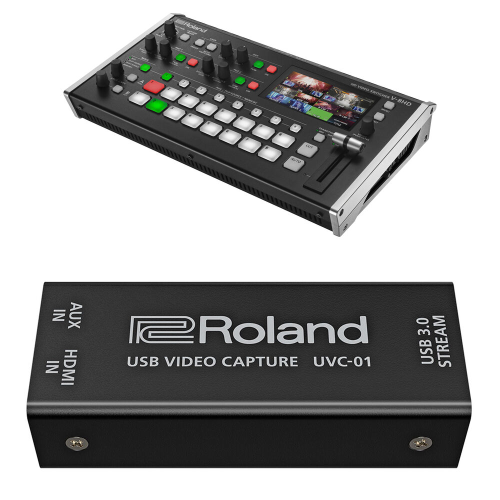 Комплект видеокоммутатора HDMI Roland V-8HD и USB-устройства захвата UVC-01
Комплект видеокоммутатора HDMI Roland V-8HD и USB-устройства захвата UVC-01