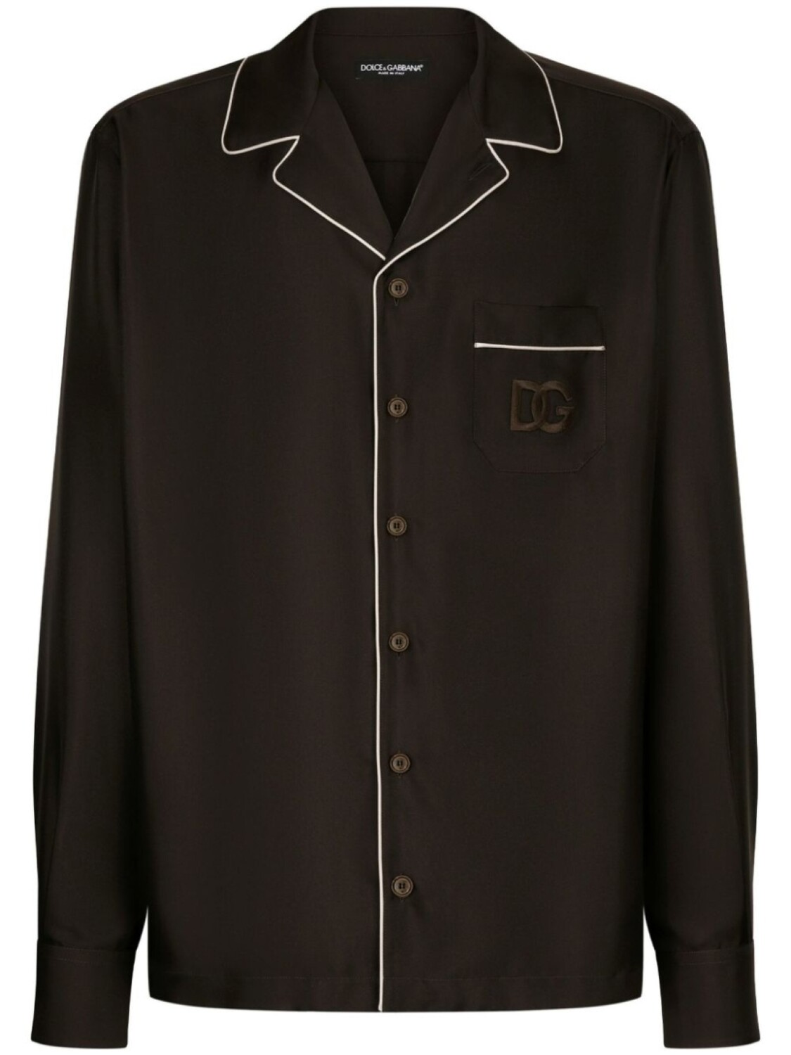 Dolce & Gabbana шелковая рубашка с вышитым логотипом DG, коричневый
Dolce & Gabbana шелковая рубашка с вышитым логотипом DG, коричневый