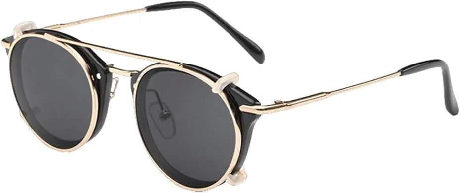 Ретро женские солнцезащитные очки в стиле стимпанк со съемными линзами, модные мужские круглые панк-очки с защитой от УФ-излучения UV400 TKKTLLT, Black Black
Ретро женские солнцезащитные очки в стиле стимпанк со съемными линзами, модные мужские круглые панк-очки с защитой от УФ-излучения UV400 TKKTLLT, Black Black