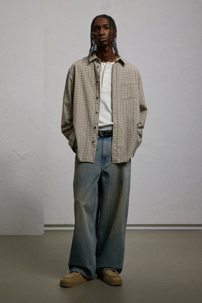 Фланелевая рубашка свободного покроя H&M, мультиколор 
Фланелевая рубашка свободного покроя H&M, мультиколор