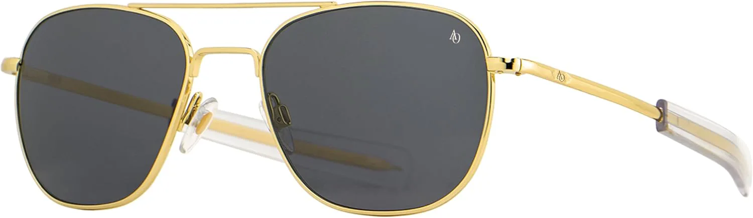 Оригинальные солнцезащитные очки-пилот AO American Optical | Линзы SkyMaster | Доступны поляризованные и неполяризованные линзы, Gold / True Color Gray Lens
Оригинальные солнцезащитные очки-пилот AO American Optical | Линзы SkyMaster | Доступны поляризованные и неполяризованные линзы, Gold / True Color Gray Lens