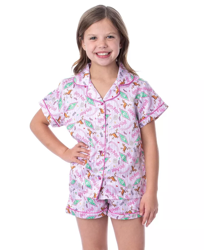 Детский пижамный комплект из двух предметов Honeydukes Wizarding World для девочек с застежкой на пуговицах Harry Potter, розовый
Детский пижамный комплект из двух предметов Honeydukes Wizarding World для девочек с застежкой на пуговицах Harry Potter, розовый