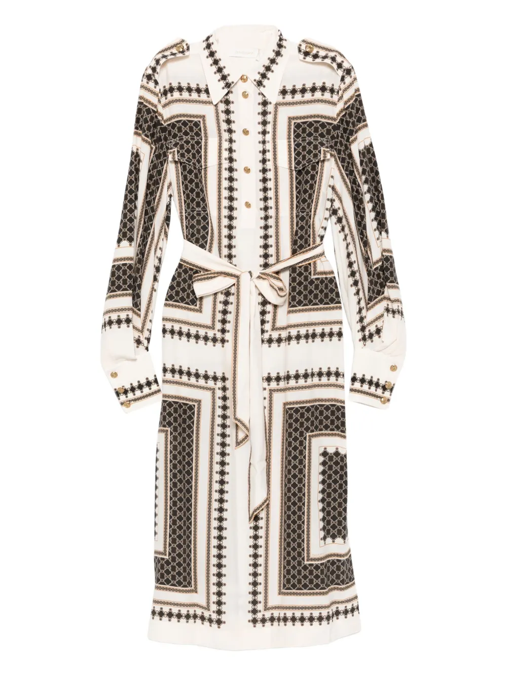 Платье с поясом и геометрическим принтом ZIMMERMANN, нейтральный
Платье с поясом и геометрическим принтом ZIMMERMANN, нейтральный