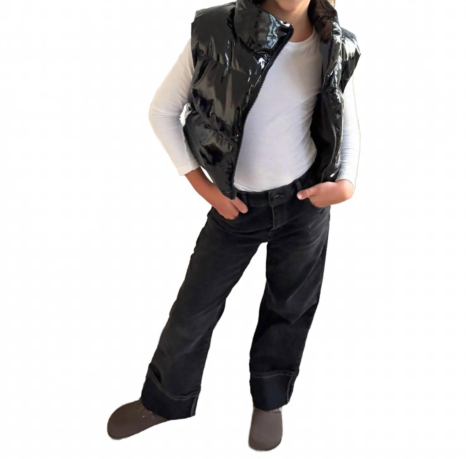 Джинсы прямые с манжетами для девочек, черные Tractr, черный
Джинсы прямые с манжетами для девочек, черные Tractr, черный