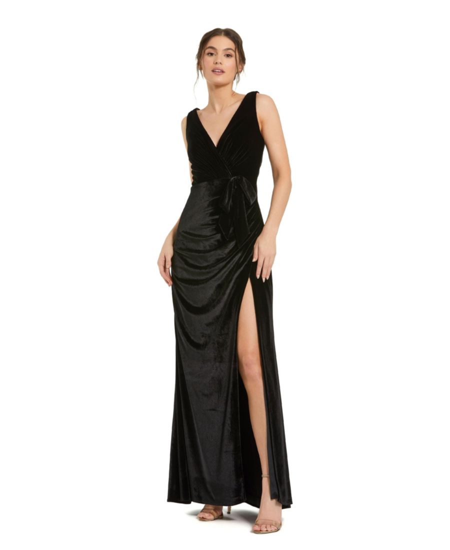 Женское облегающее бархатное платье с глубоким V-образным вырезом, высоким разрезом и драпировкой Mac Duggal, Black
Женское облегающее бархатное платье с глубоким V-образным вырезом, высоким разрезом и драпировкой Mac Duggal, Black