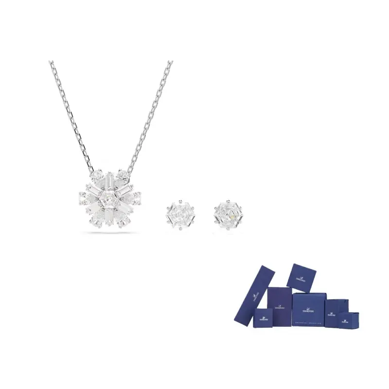 Swarovski Синтетический цирконий родированное колье и серьги-гвоздики для женщин silver
Swarovski Синтетический цирконий родированное колье и серьги-гвоздики для женщин silver