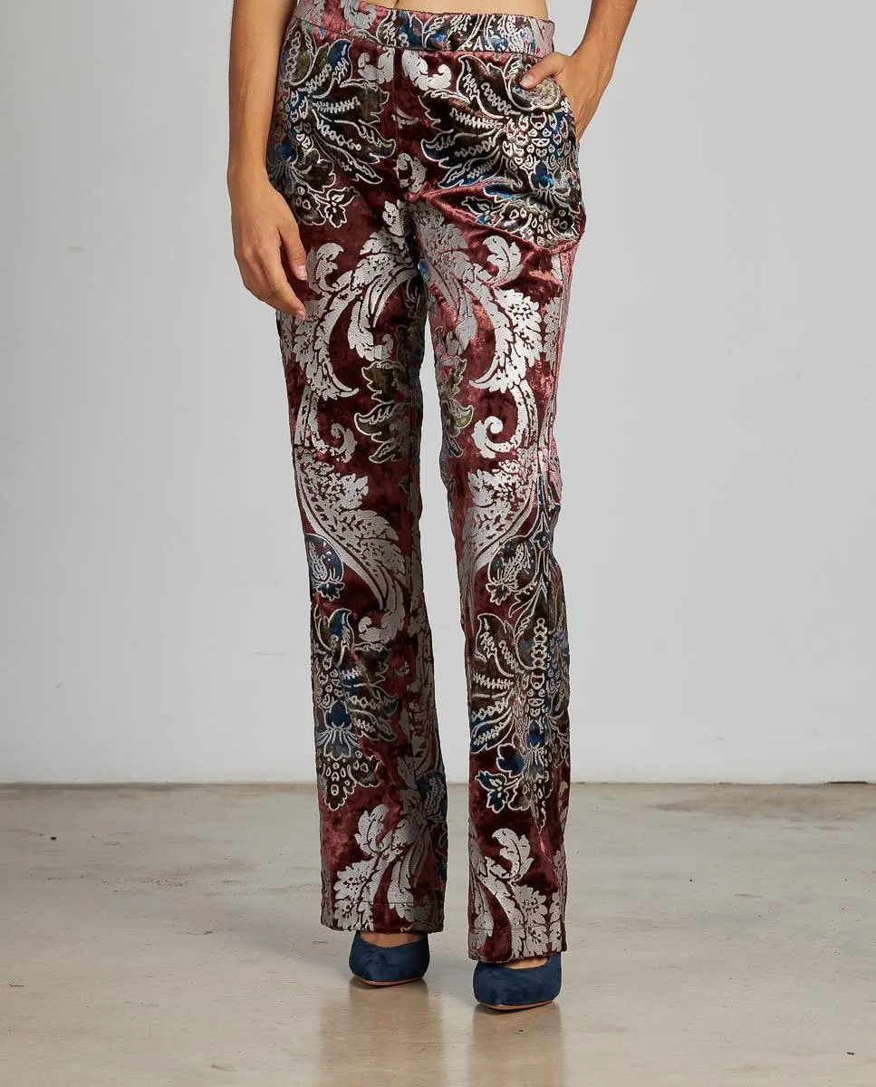 Женские прямые брюки с принтом и металлическим эффектом Alma en Pena, бордовый
Женские прямые брюки с принтом и металлическим эффектом Alma en Pena, бордовый