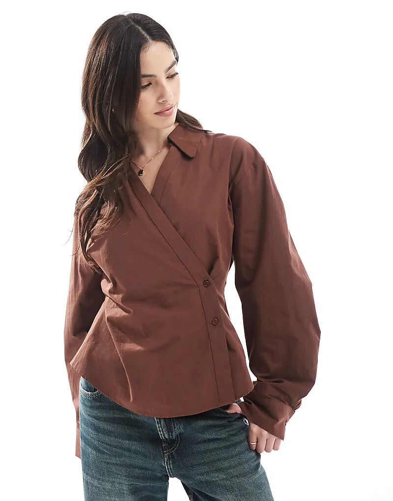Рубашка ASOS DESIGN с рукавами-коконами коричневого цвета
Рубашка ASOS DESIGN с рукавами-коконами коричневого цвета