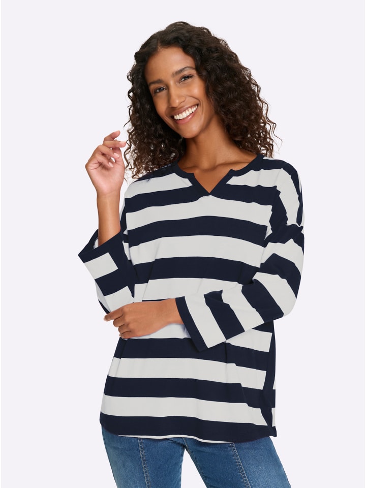 Полосатая рубашка темно-синего и белого цветов Heine
Полосатая рубашка темно-синего и белого цветов Heine