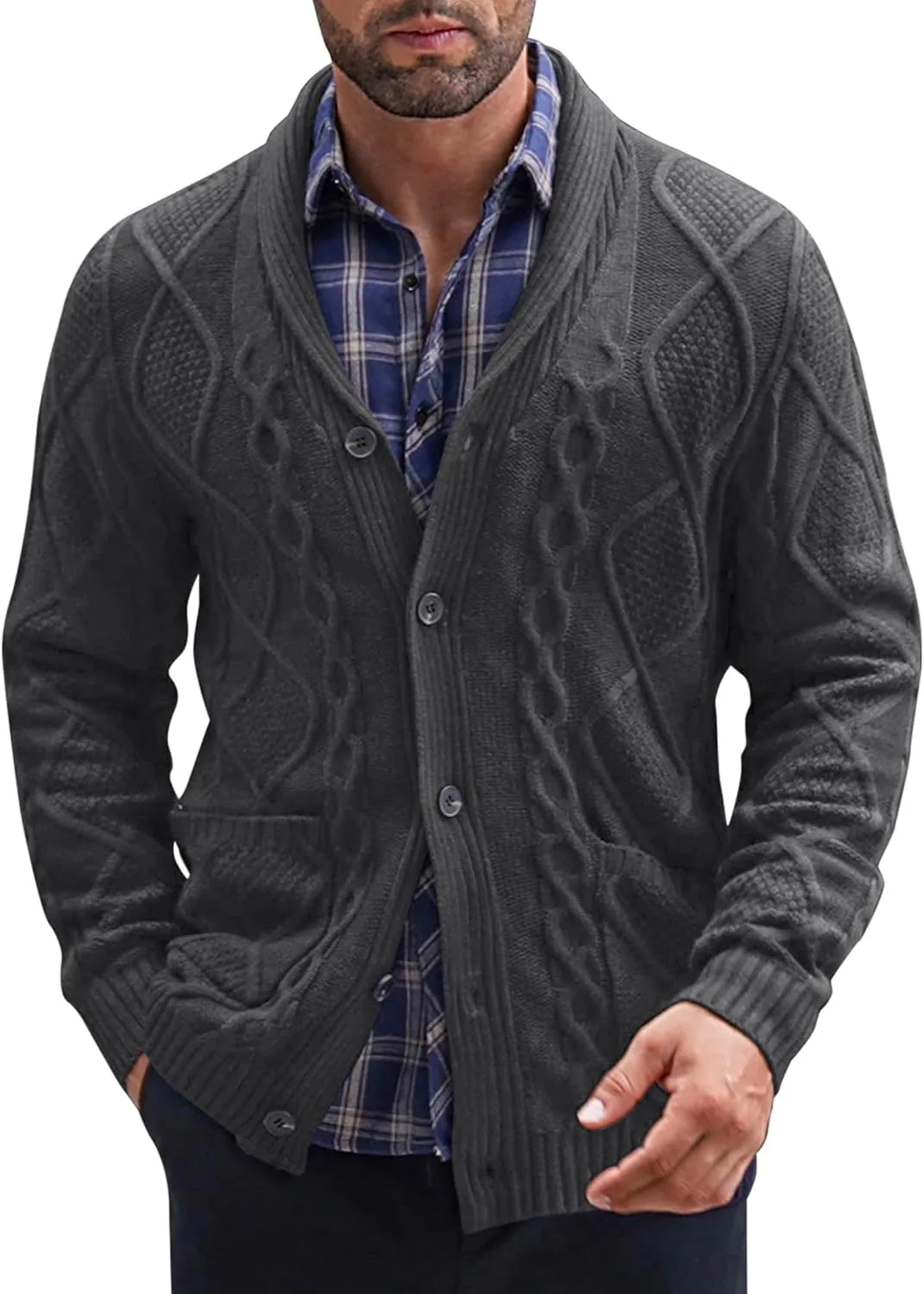 Мужской кардиган с воротником-шалью, Slim Fit, с карманами COOFANDY
Мужской кардиган с воротником-шалью, Slim Fit, с карманами COOFANDY