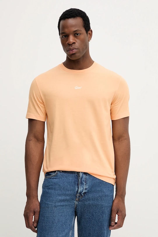 Хлопковая футболка Gant, оранжевый 
Хлопковая футболка Gant, оранжевый
