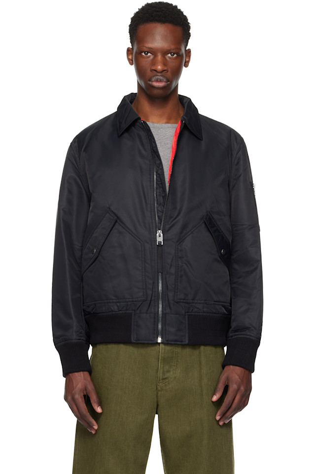 Бомбер из переработанного нейлона Hugo, черный 
Бомбер из переработанного нейлона Hugo, черный