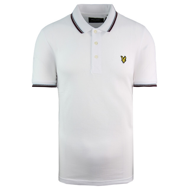 Белая мужская рубашка-поло с кружевом Lyle & Scott, белый 
Белая мужская рубашка-поло с кружевом Lyle & Scott, белый