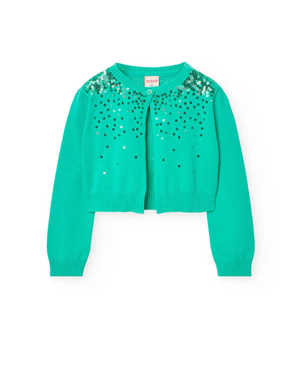 Кардиган для девочек с пайетками и застежкой на пуговицы Boboli, зеленый
Кардиган для девочек с пайетками и застежкой на пуговицы Boboli, зеленый