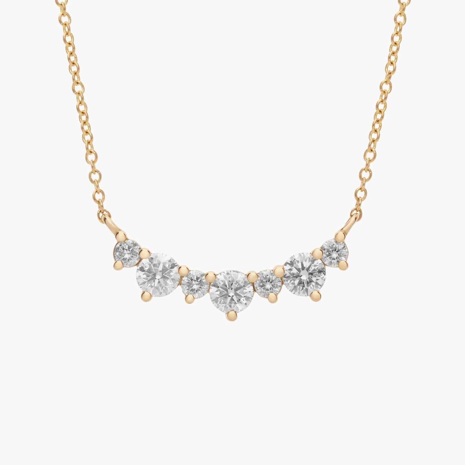 Ожерелье с чередующимися изогнутыми бриллиантами из 14-каратного желтого золота (1 карат, двойной). Blue Nile
Ожерелье с чередующимися изогнутыми бриллиантами из 14-каратного желтого золота (1 карат, двойной). Blue Nile