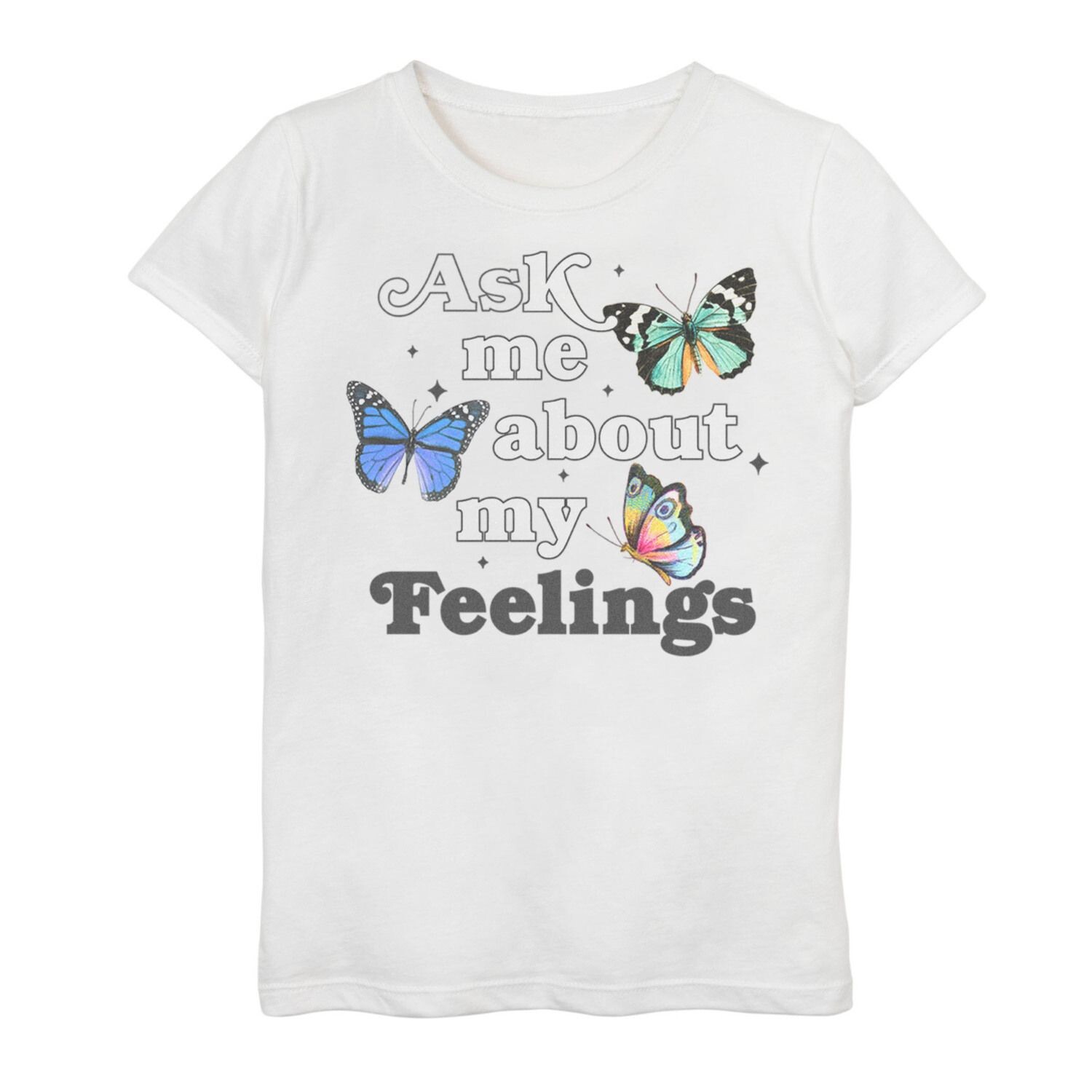 Футболка с рисунком «Спроси меня о моих чувствах» для девочек 7–16 лет Licensed Character