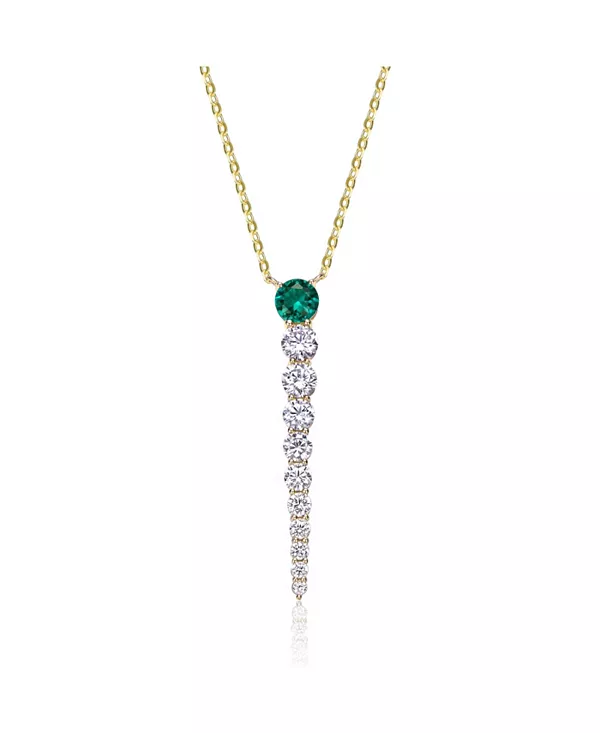 Многослойное ожерелье с подвеской в виде сосульки из стерлингового серебра, покрытое 14-каратным желтым золотом с зеленым и кубическим цирконием Genevive, green
Многослойное ожерелье с подвеской в виде сосульки из стерлингового серебра, покрытое 14-каратным желтым золотом с зеленым и кубическим цирконием Genevive, green