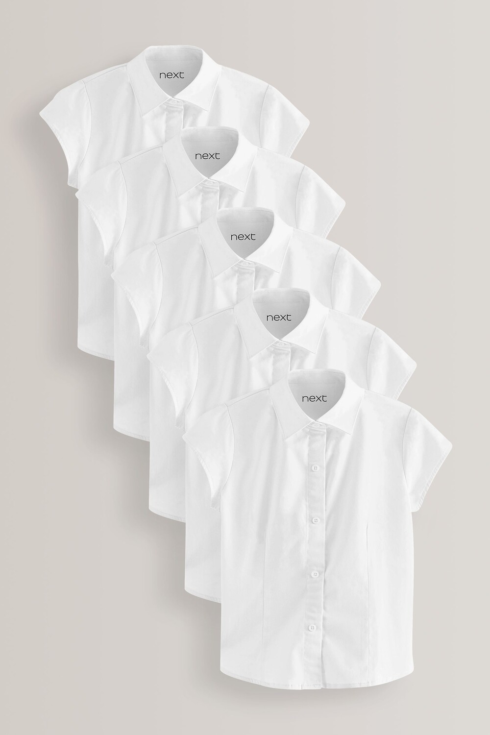 Комплект из 5 школьных рубашек с короткими рукавами Next, белый 
Комплект из 5 школьных рубашек с короткими рукавами Next, белый