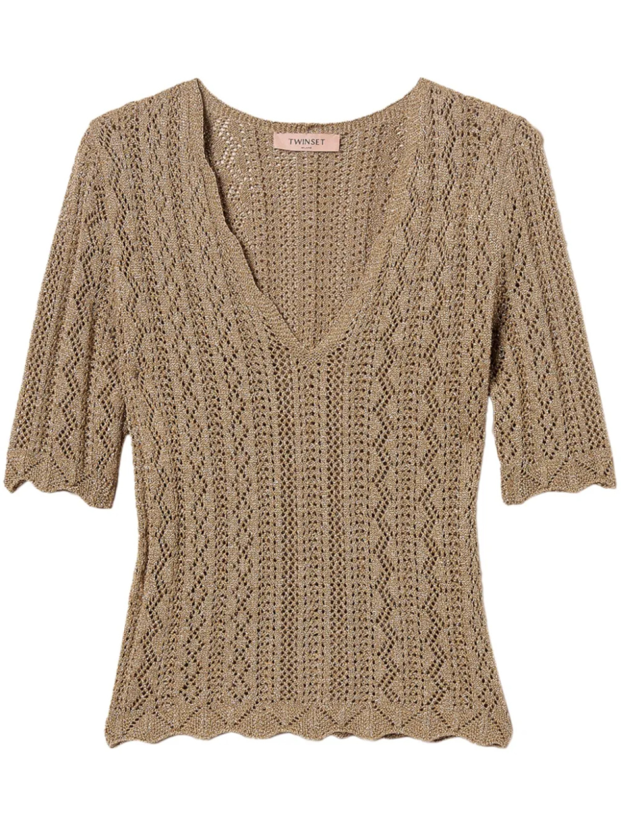 Топ ажурной вязки TWINSET, нейтральный
Топ ажурной вязки TWINSET, нейтральный