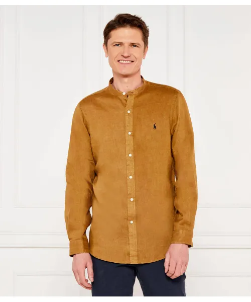 Льняная рубашка Slim fit Polo Ralph Lauren, желтый 
Льняная рубашка Slim fit Polo Ralph Lauren, желтый