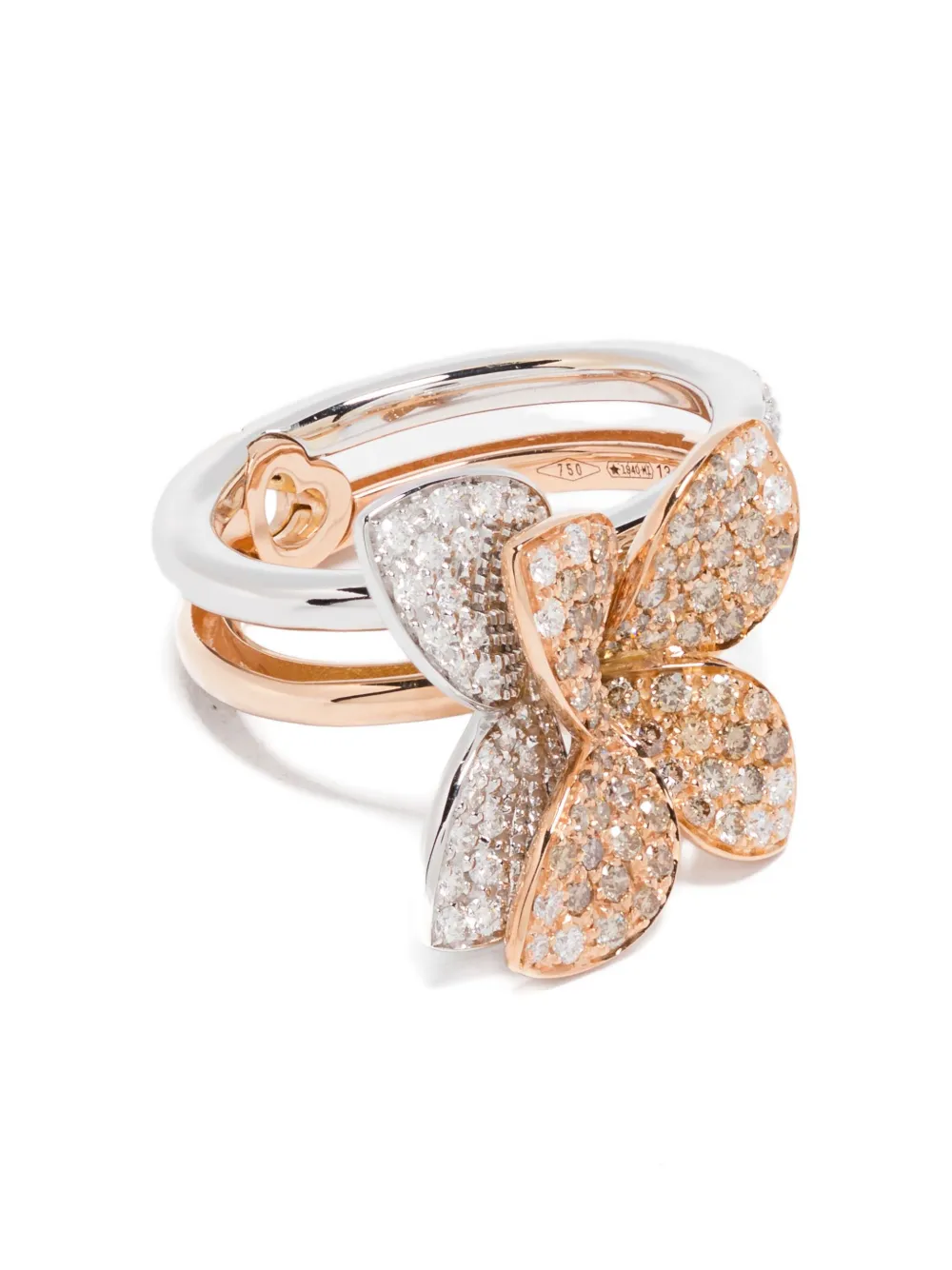Бриллиантовое кольцо Petit Garden Libellule из 18-каратного розового и белого золота PASQUALE BRUNI, серебяный 
Бриллиантовое кольцо Petit Garden Libellule из 18-каратного розового и белого золота PASQUALE BRUNI, серебяный