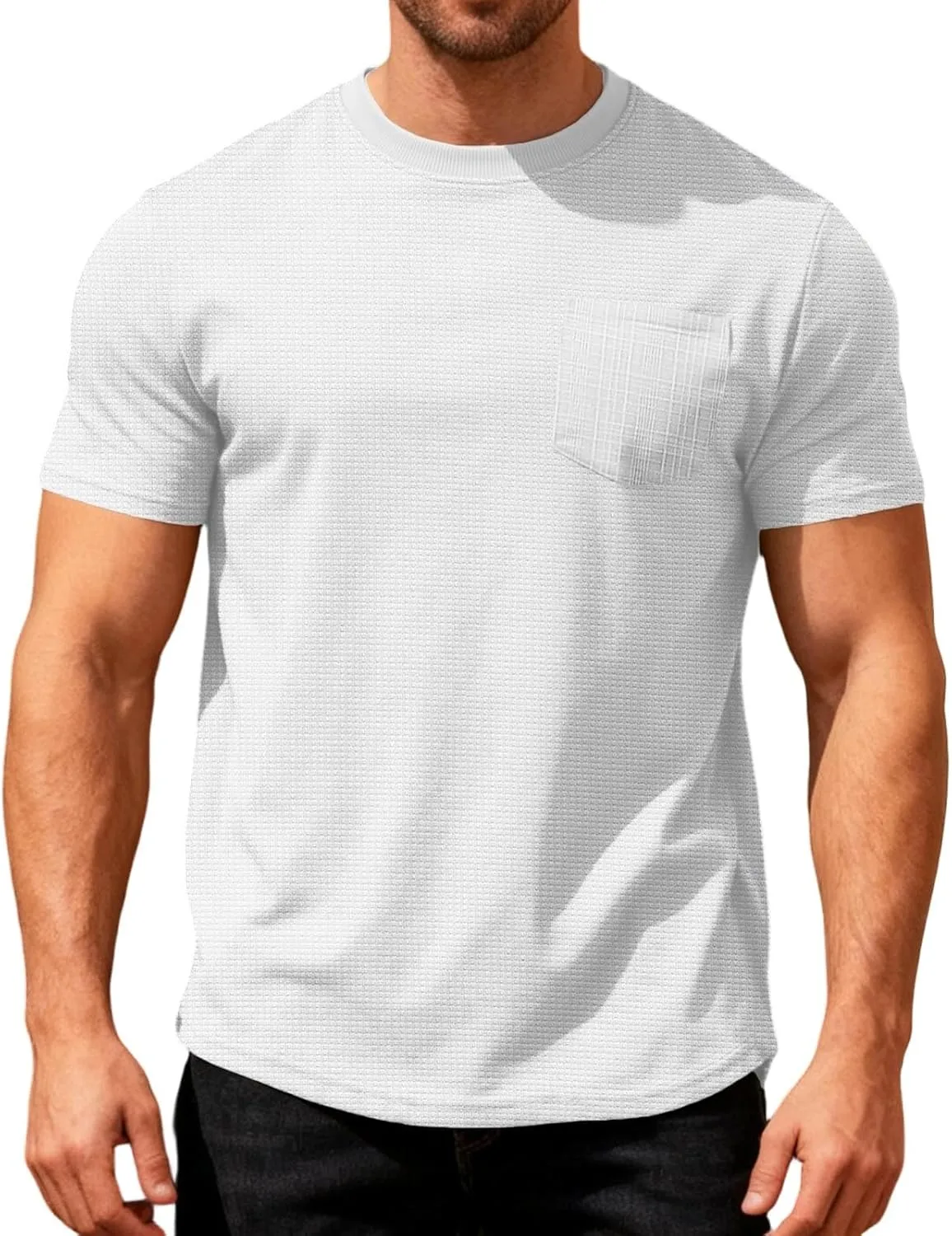 Мужская футболка Waffle с круглым вырезом и коротким рукавом
Мужская футболка Waffle с круглым вырезом и коротким рукавом