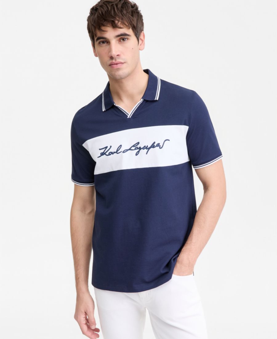 Мужская рубашка поло с воротником-стойкой и логотипом Johnny Collar KARL LAGERFELD PARIS, Navy
Мужская рубашка поло с воротником-стойкой и логотипом Johnny Collar KARL LAGERFELD PARIS, Navy