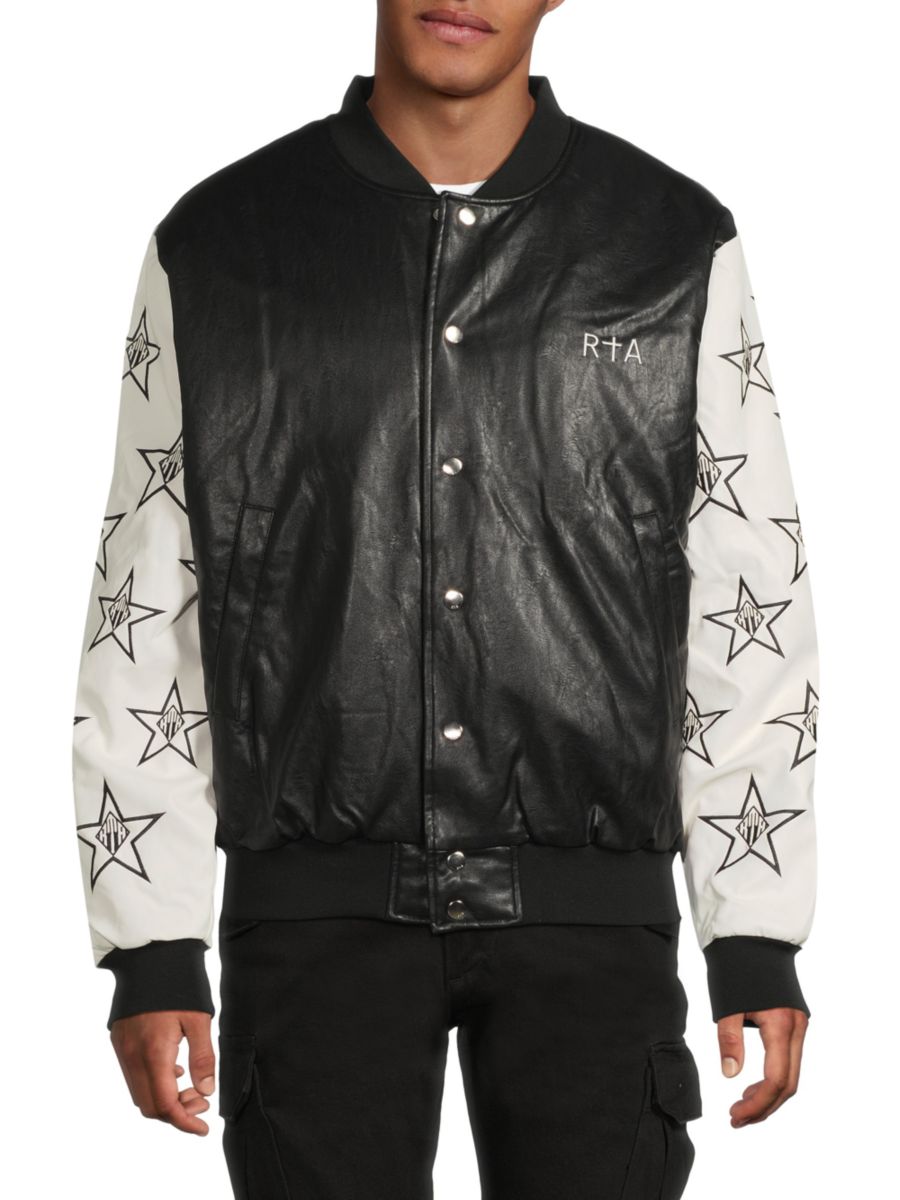Байкерская куртка из микс-медиа RTA, черный/белый
Байкерская куртка из микс-медиа RTA, черный/белый
