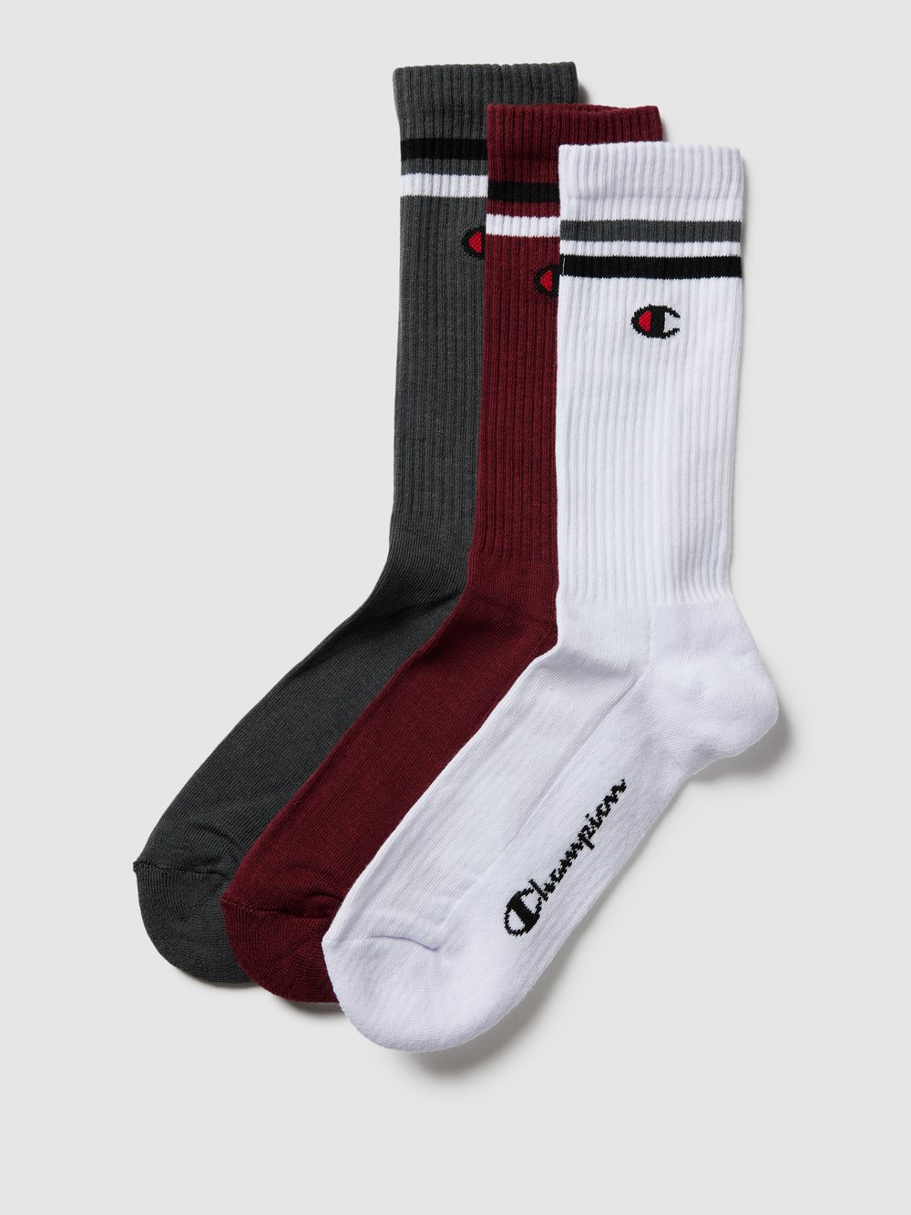 Носки с этикеткой в упаковке из 3 штук, модель «Crew Socks» CHAMPION, бордовый 
Носки с этикеткой в упаковке из 3 штук, модель «Crew Socks» CHAMPION, бордовый