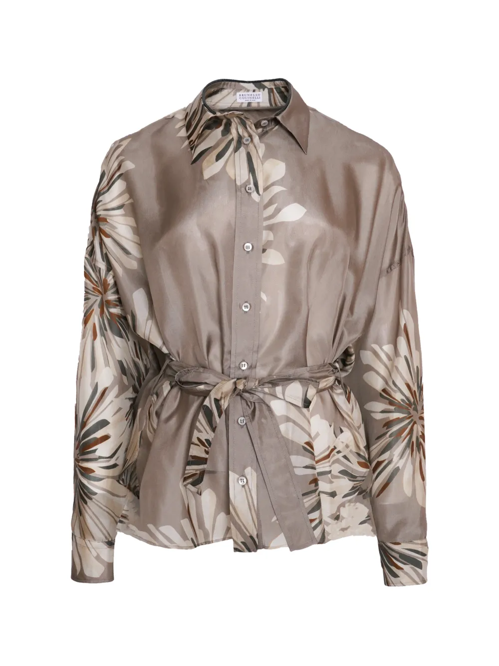 Рубашка с цветочным принтом Brunello Cucinelli, бежевый
Рубашка с цветочным принтом Brunello Cucinelli, бежевый