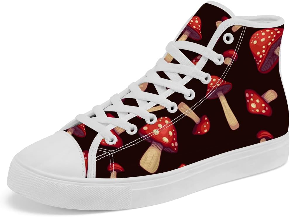 Женские и мужские высокие кеды на канве с изображением красного гриба, с шнуровкой, повседневная обувь Chebing
Женские и мужские высокие кеды на канве с изображением красного гриба, с шнуровкой, повседневная обувь Chebing