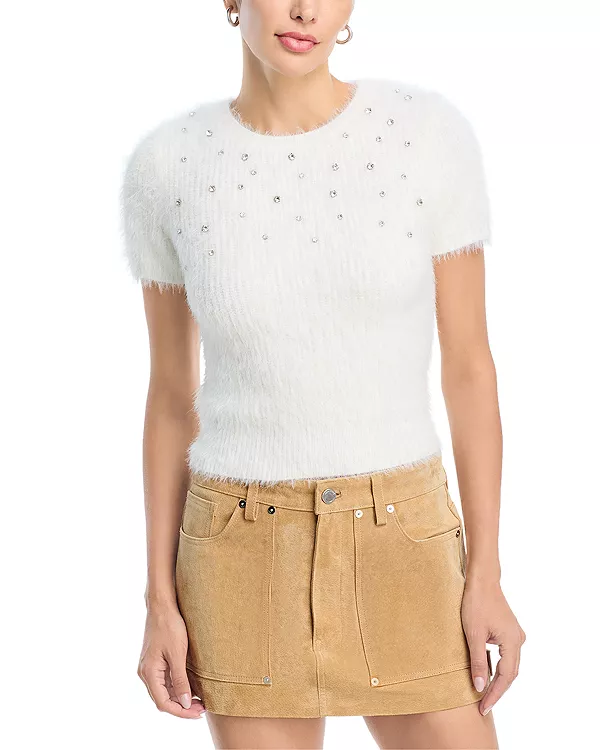 Свитер, украшенный стразами Aqua, белый
Свитер, украшенный стразами Aqua, белый