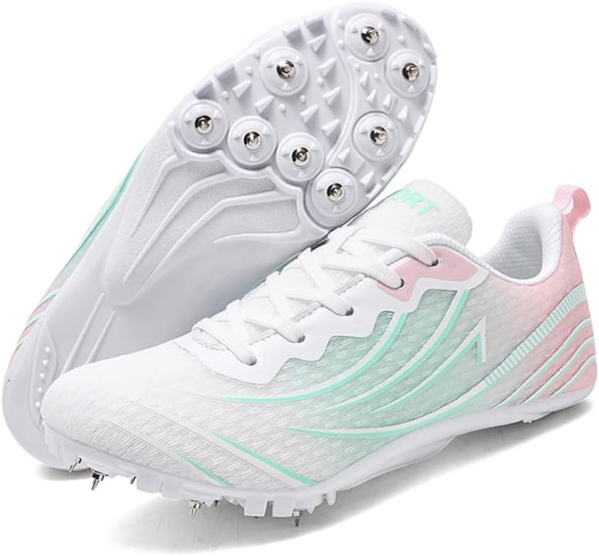 Воздухопроницаемые беговые кроссовки Airloc с сеткой для легкой атлетики для мужчин, женщин, мальчиков и девочек - беговые кроссовки с 8 шипами для спринта и профессионального спорта, белый/зеленый
Воздухопроницаемые беговые кроссовки Airloc с сеткой для легкой атлетики для мужчин, женщин, мальчиков и девочек - беговые кроссовки с 8 шипами для спринта и профессионального спорта, белый/зеленый