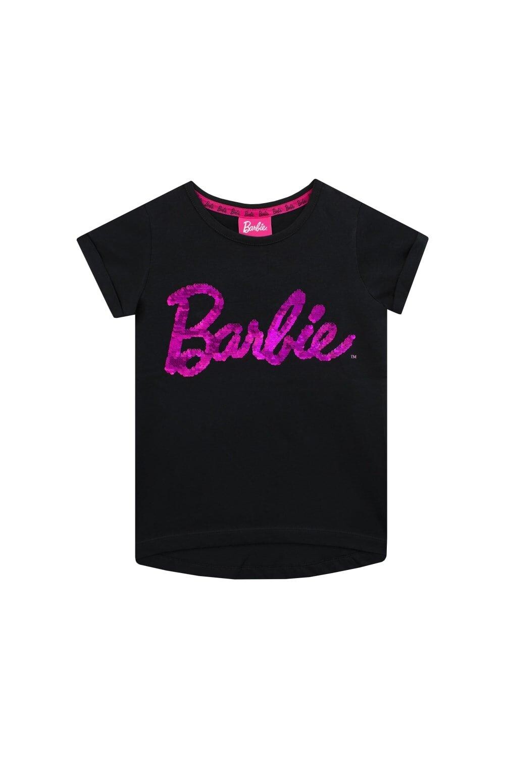 Двусторонняя футболка с пайетками и текстовым логотипом для девочек Barbie, черный
Двусторонняя футболка с пайетками и текстовым логотипом для девочек Barbie, черный