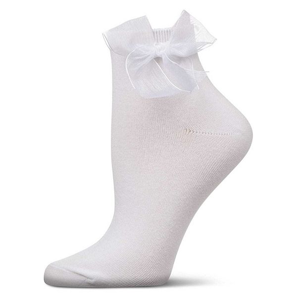 Женские носки с бантом из тюля Memoi, White
Женские носки с бантом из тюля Memoi, White