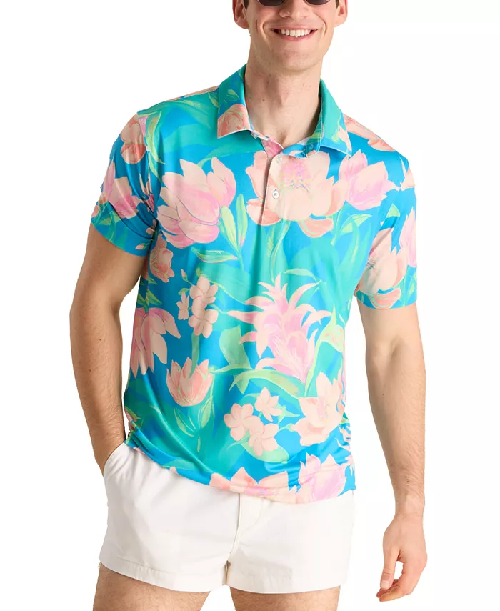 Мужская поло The Stop & Smell The Roses Performance Chubbies, синий 
Мужская поло The Stop & Smell The Roses Performance Chubbies, синий