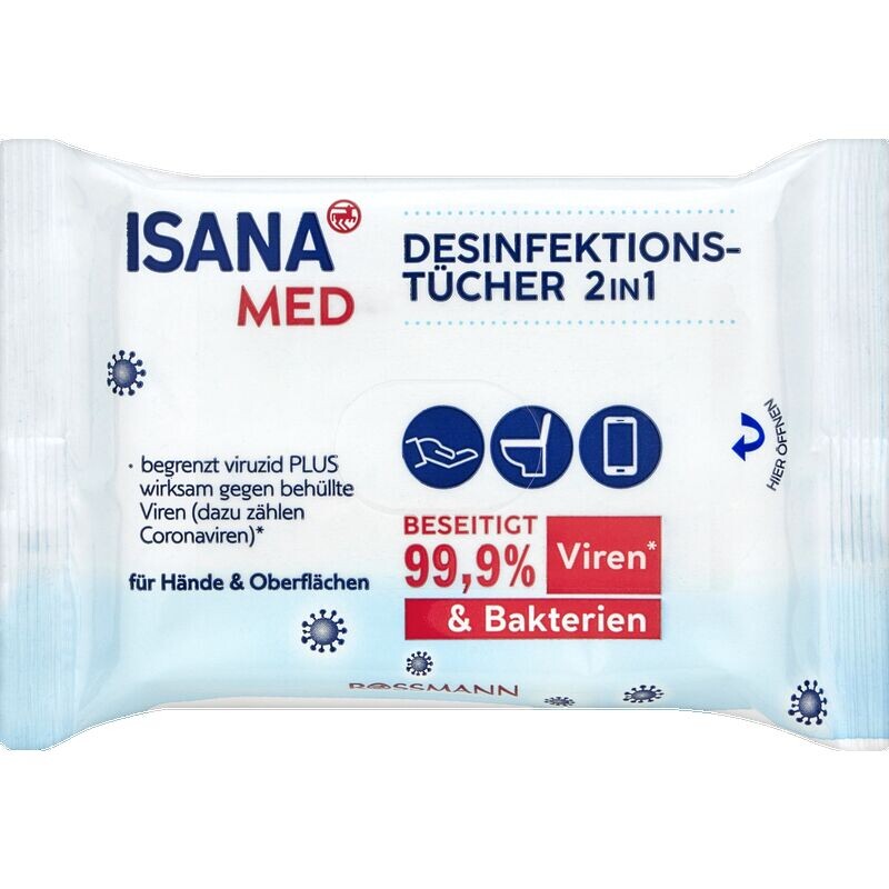 Дезинфицирующие салфетки 2 в 1, антибактериальные, дорожный размер ISANA, 15 шт.
Дезинфицирующие салфетки 2 в 1, антибактериальные, дорожный размер ISANA, 15 шт.