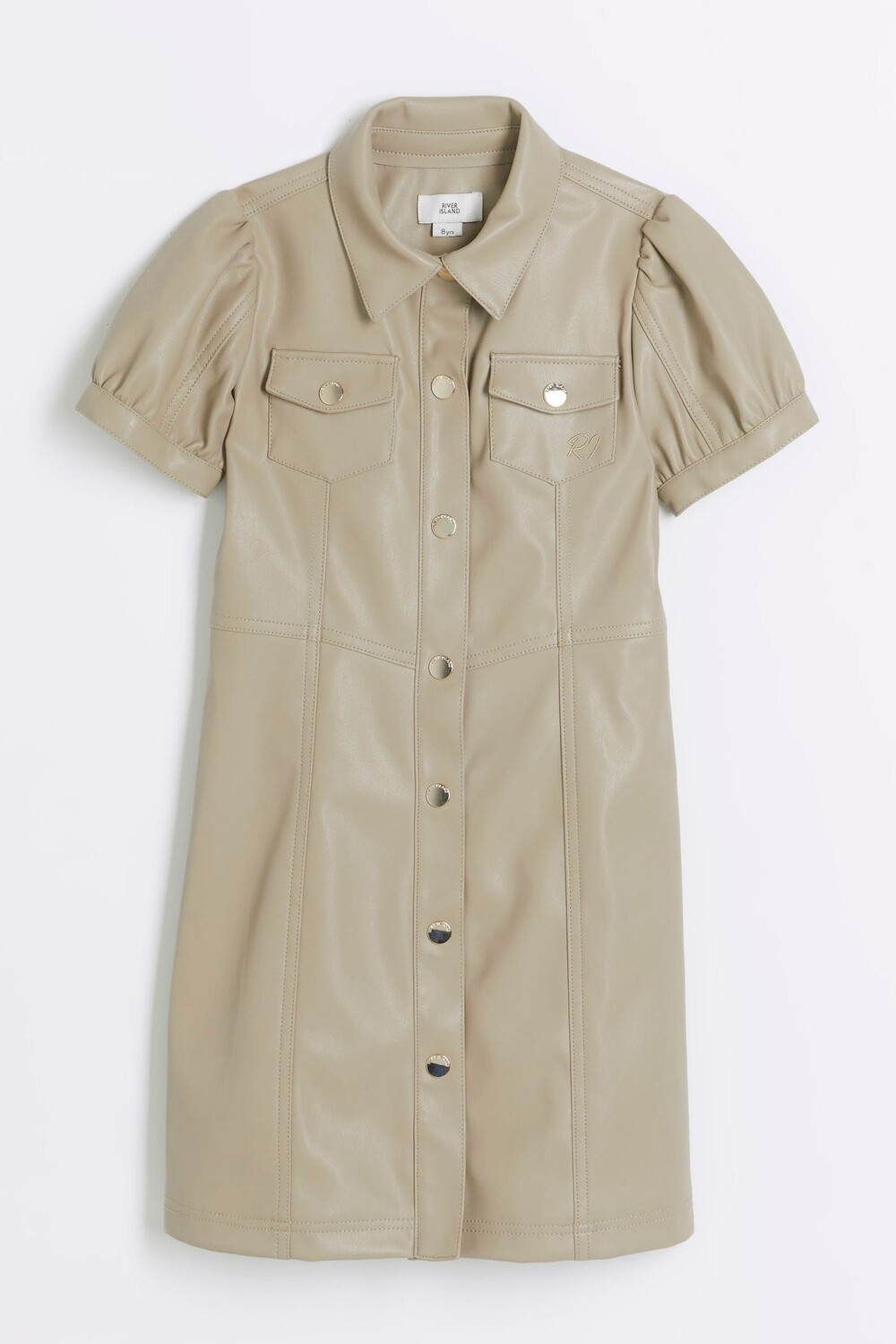 Платье рубашка из искусственной кожи со швами для девочек River Island, бежевый
Платье рубашка из искусственной кожи со швами для девочек River Island, бежевый
