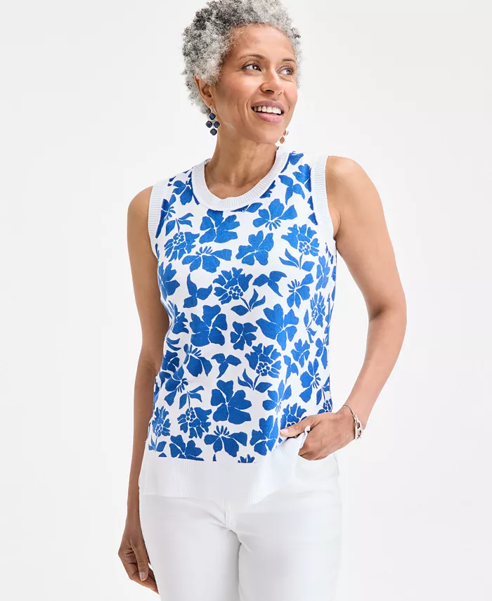 Женский принтованный свитер без рукавов с круглым вырезом Style & Co, синий
Женский принтованный свитер без рукавов с круглым вырезом Style & Co, синий