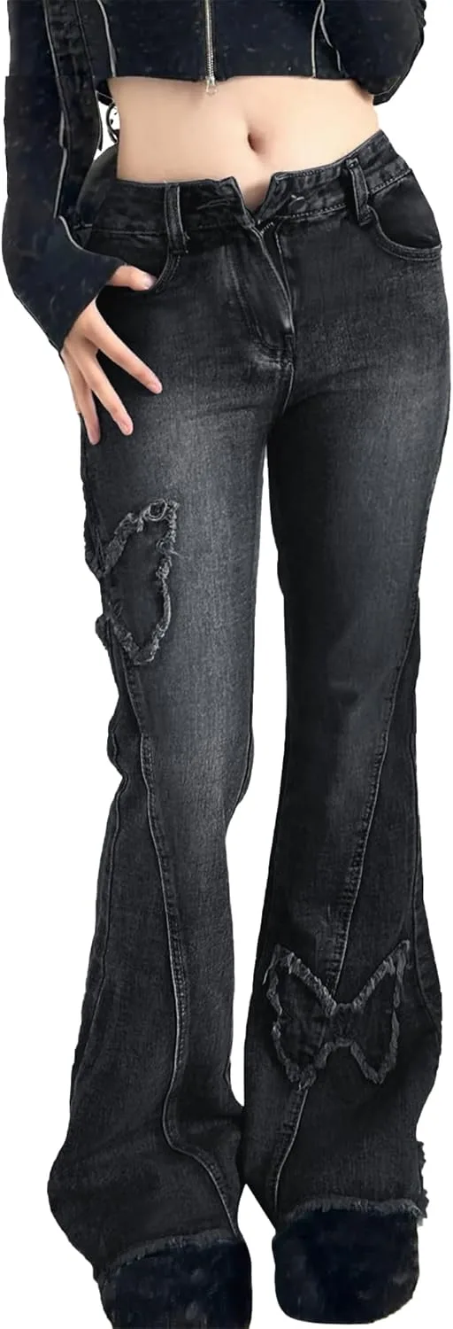 Женские джинсы Y2K с бабочками в стиле гранж ZUNQKG
Женские джинсы Y2K с бабочками в стиле гранж ZUNQKG