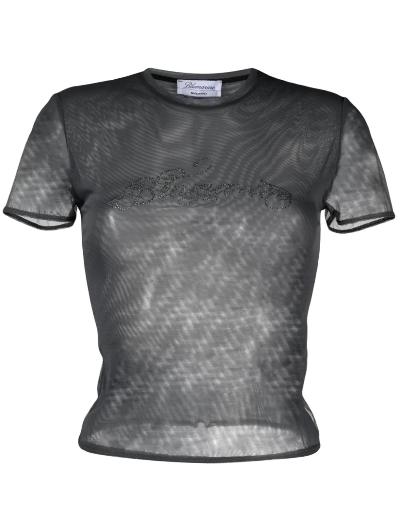Blumarine сетчатая футболка с логотипом, серый
Blumarine сетчатая футболка с логотипом, серый