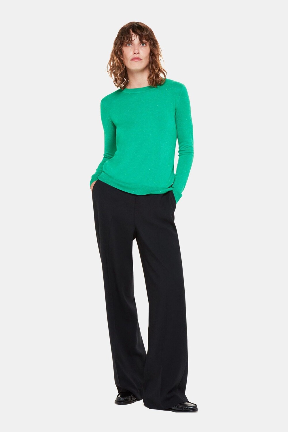 Блестящий зеленый свитер Annie с круглым вырезом Whistles, зеленый
Блестящий зеленый свитер Annie с круглым вырезом Whistles, зеленый